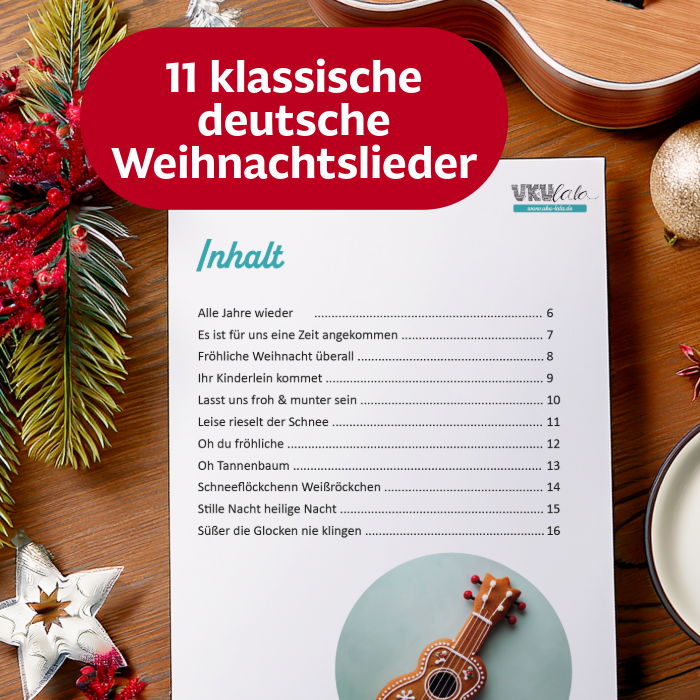 11 Weihnachtslieder für Ukulele | mit Videotutorials