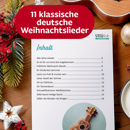 11 Weihnachtslieder für Ukulele | mit Videotutorials