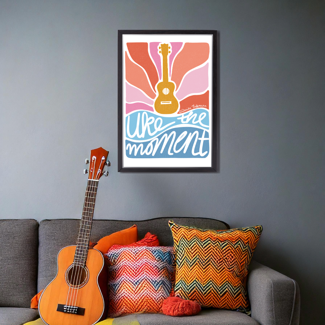 Ukulele-Poster 40x60 cm - "Uke the moment"