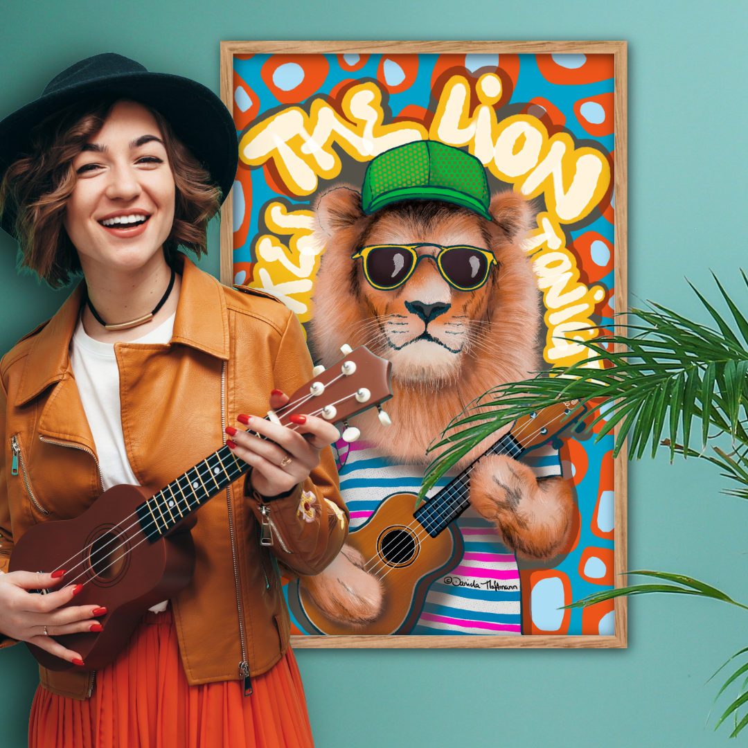 NEU! Poster "The lion ukes tonight" - 60x90 cm