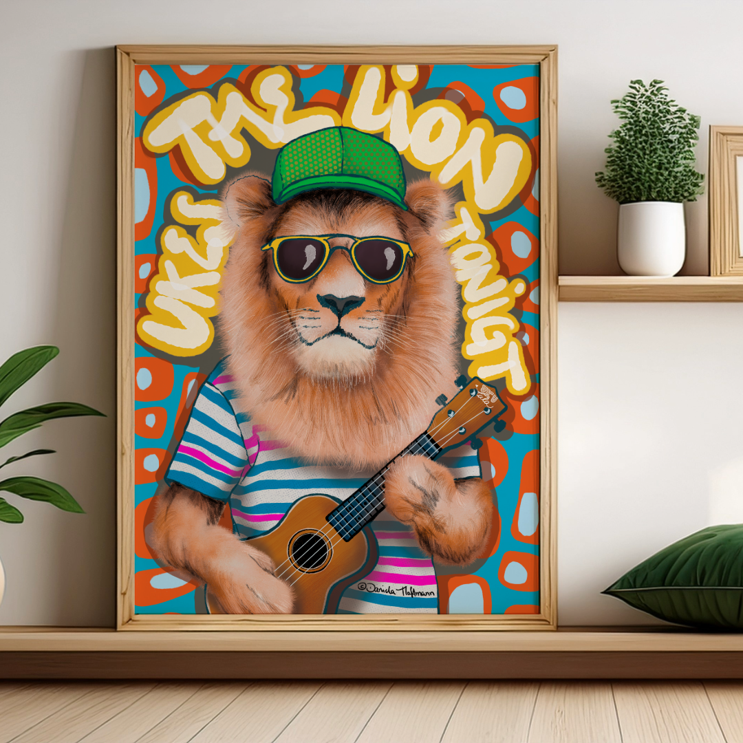 NEU! Poster "The lion ukes tonight" - 60x90 cm