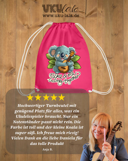 Ukulele Turnbeutel - "Uke and me belong together"