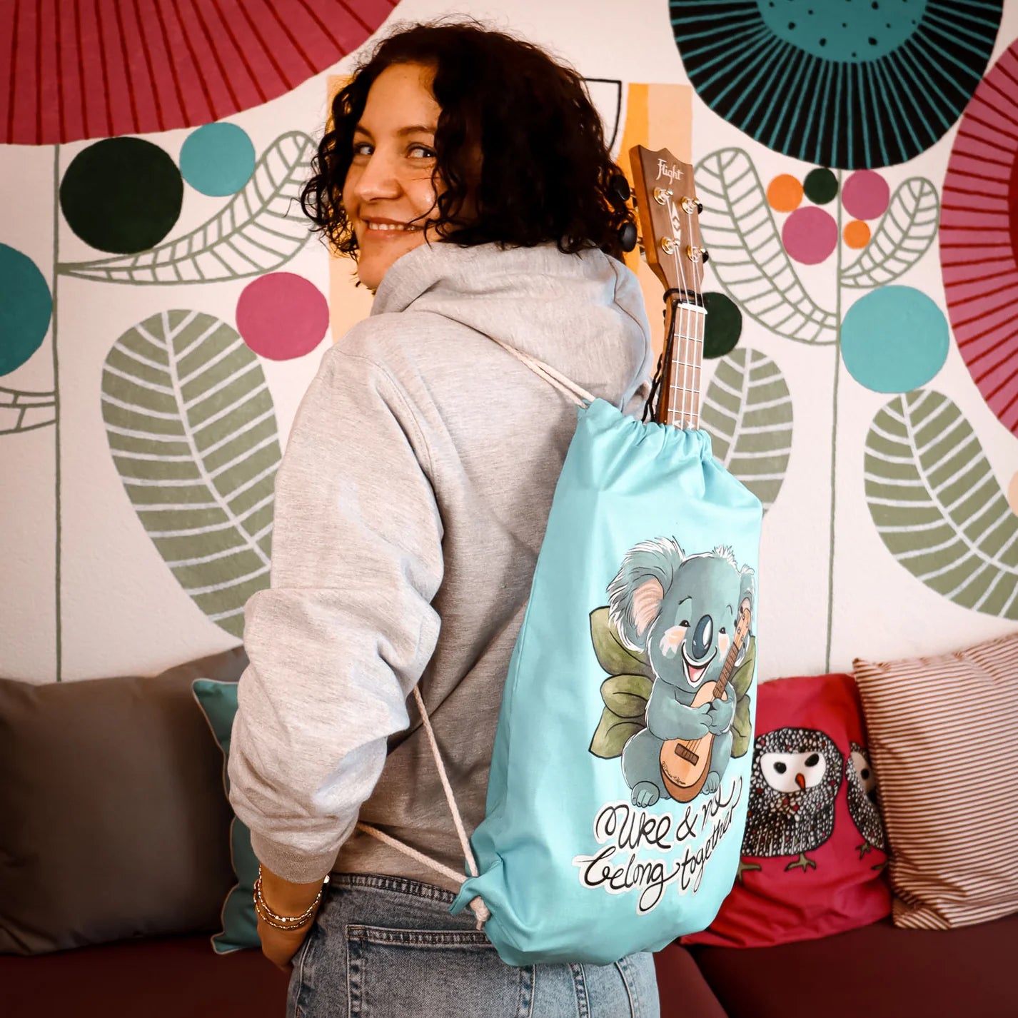 Ukulele Turnbeutel - "Uke and me belong together"