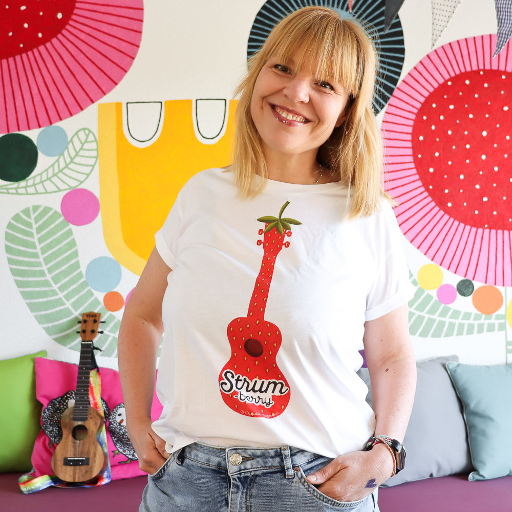 Ukulele Women's T-Shirt - "Strum-berry"
