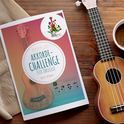 STARTER-BUNDLE: Kurs01 "Deine ersten 3 Lieder auf der Ukulele" + Workbooks "Basics" & "Akkord-Challenge"