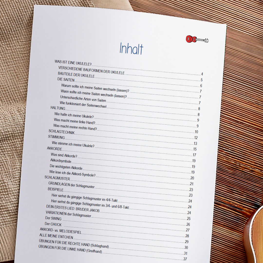 Ukulele BASICS - Dein Workbook für den perfekten Start (PDF)