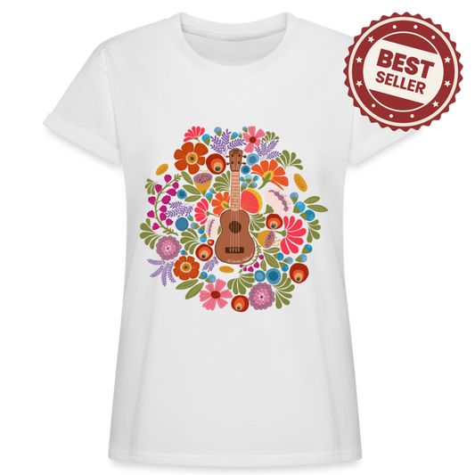 Ukulele Damen T-Shirt - Ukulele im Blumenmeer