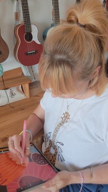 Ukulele Damen-Shirt "Flower Power" - modern style