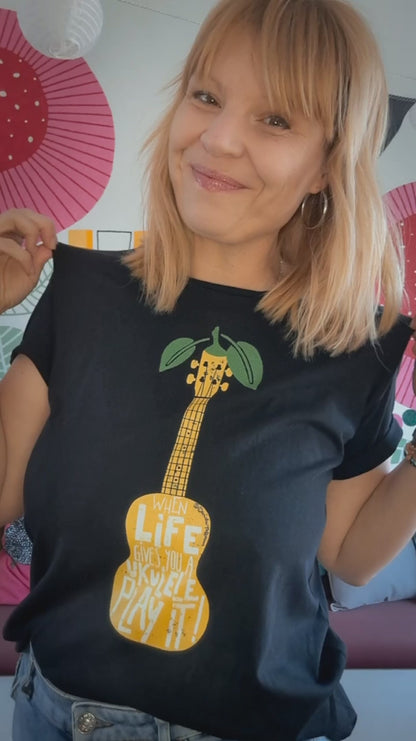 Damen Premium T-Shirt - "When life gives you a Ukulele - Play it!"